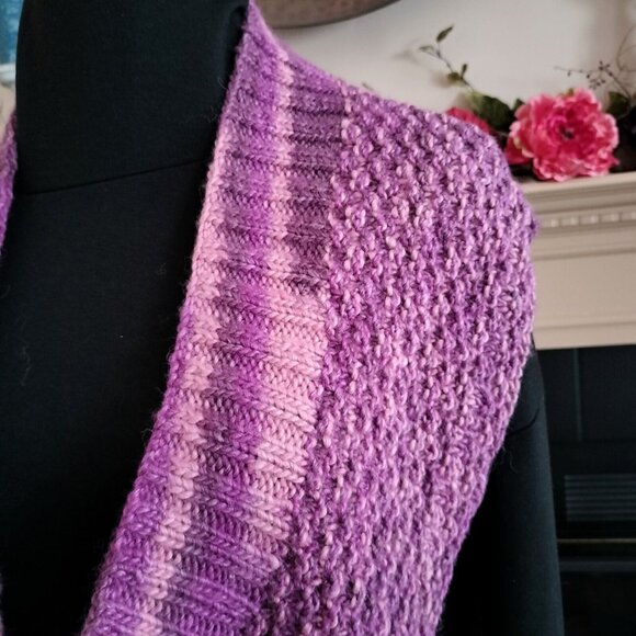 Luxury Alpaca Merino Silk Hill & Dale Infinity Neck Cowl Scarf Pink Champagne - Picture 3 of 6
